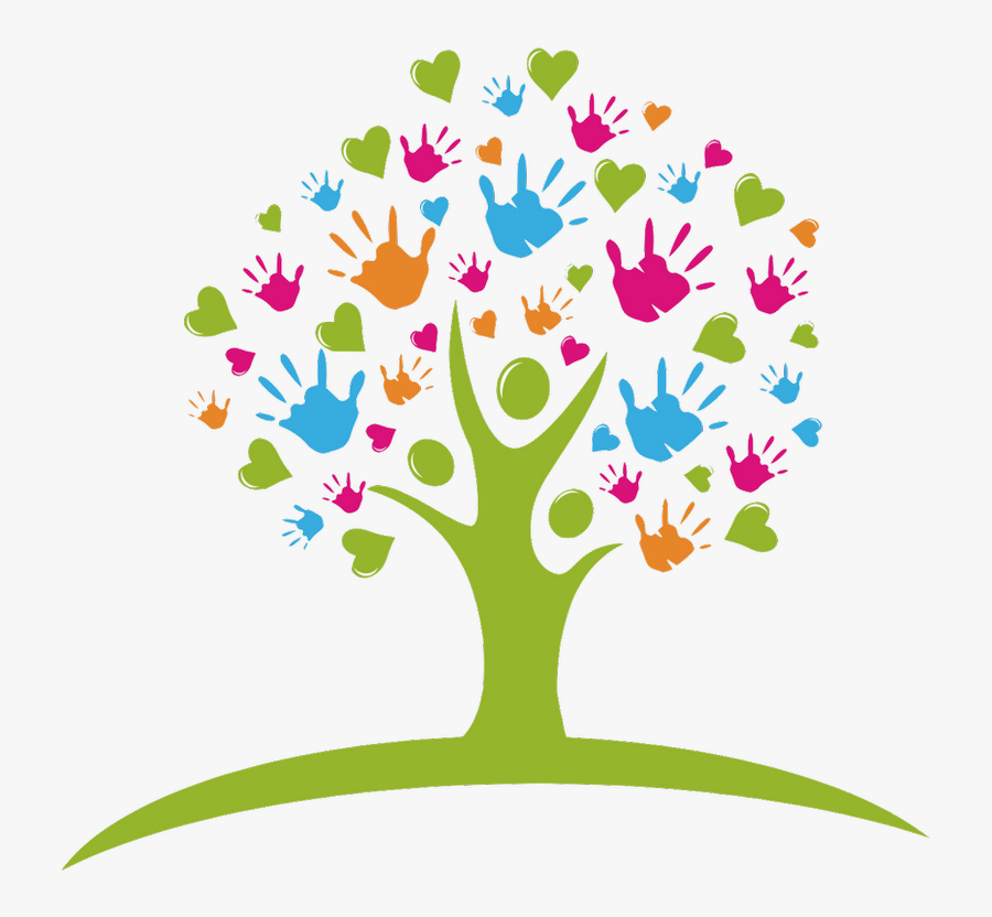 Arbol Con Manos Y Corazones, Transparent Clipart
