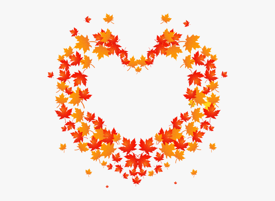 Autumn Leaves Heart Transparent Png Clip Art Image - Autumn Leaves Heart Png, Transparent Clipart
