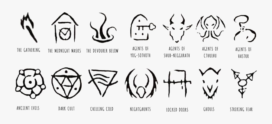 Arkham Horror Card Game Symbols, Transparent Clipart