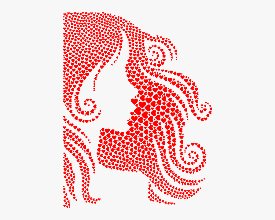 Red Hair Silhouette, Transparent Clipart
