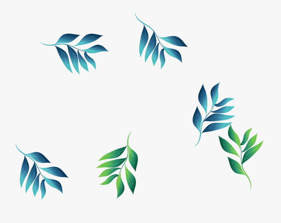 #ftestickers #watercolor #leaves #blue #green - Blue Watercolor Leaves Png, Transparent Clipart