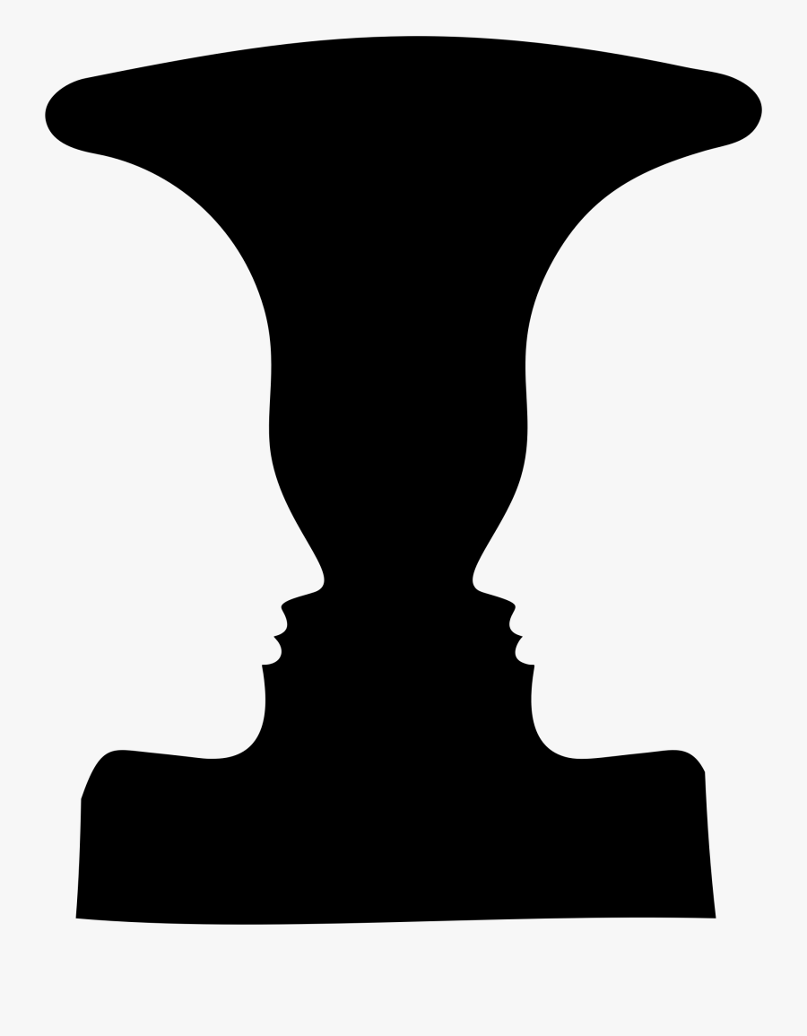 Positive Space In Art - Drawing On The Right Side Of The Brain Vase Face, Transparent Clipart