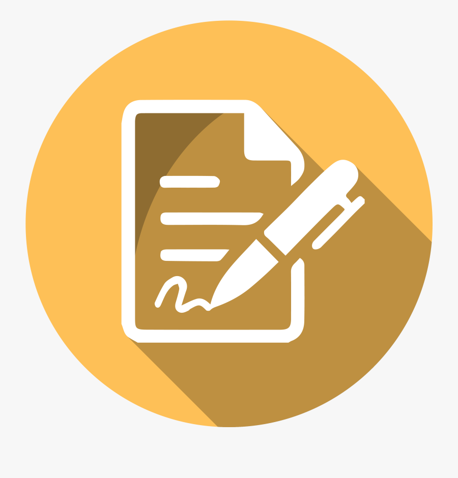 Icon Of A Piece Of Paper & A Pen - Contracts Icon White Png, Transparent Clipart