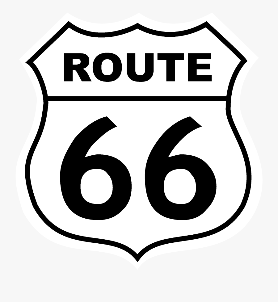 Clip Art Route 66 Vector - Route 66 Logo Black And White, Transparent Clipart