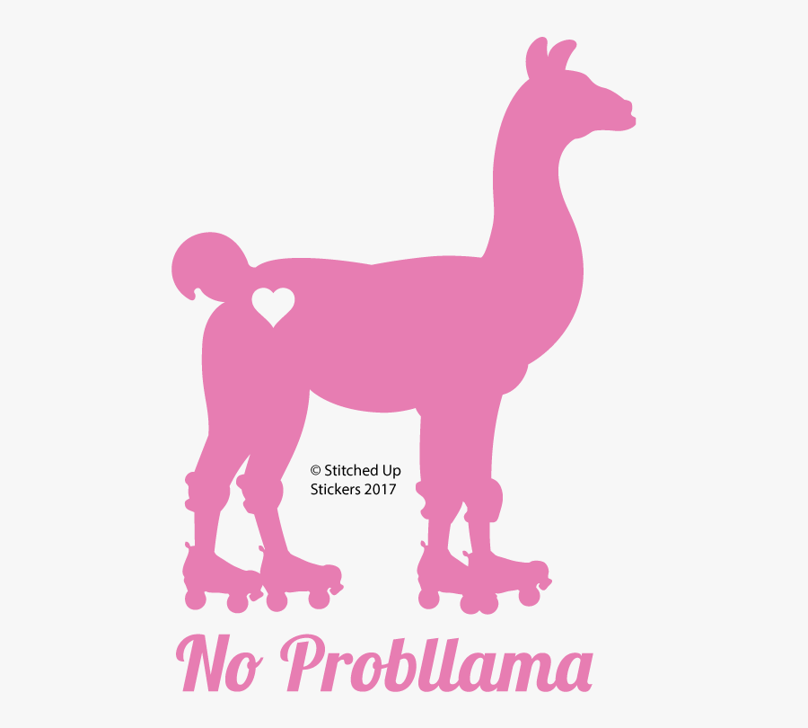 No Probllama Roller Derby Llama - Roller Derby Decals, Transparent Clipart