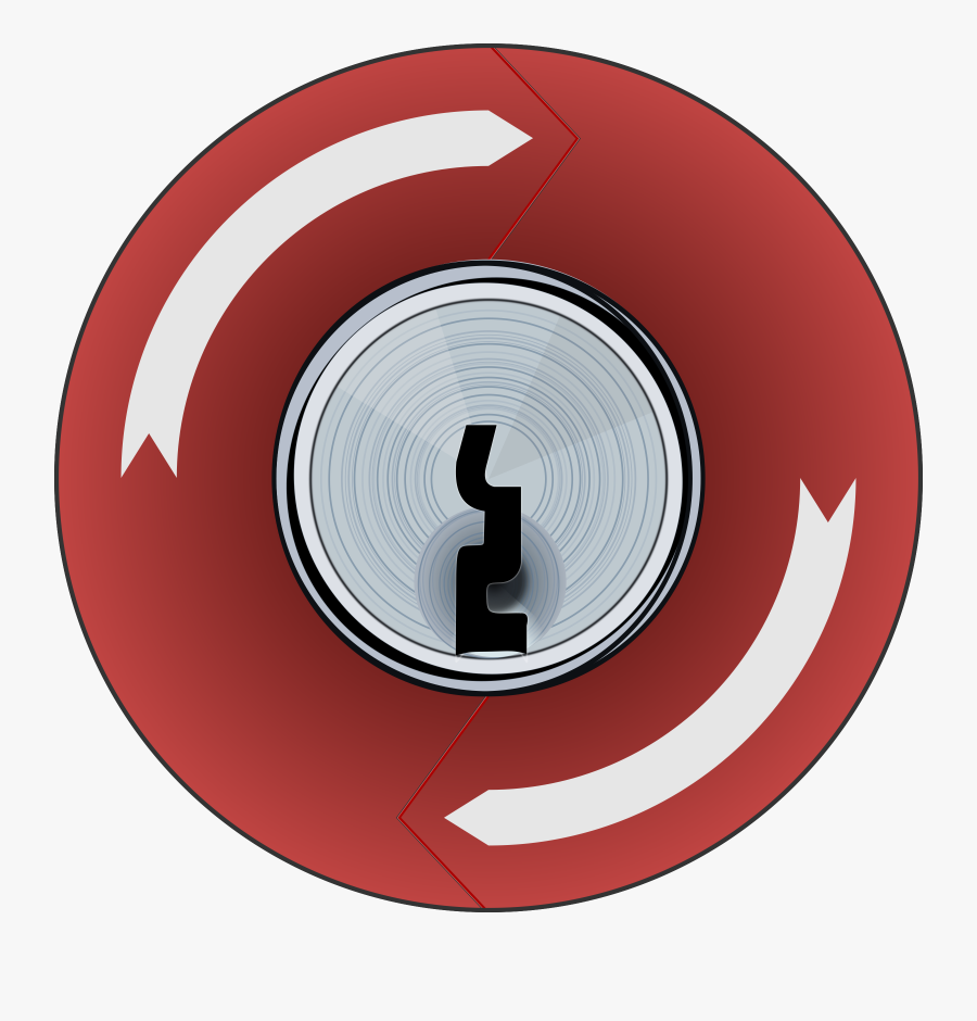 Key Lock E-stop Push Button Clip Arts - E Stop Png, Transparent Clipart