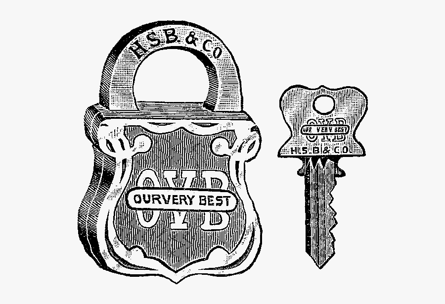 Digital Stamp Design - Lock And Key, Transparent Clipart