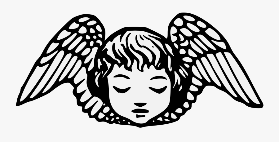 Angel Face And Wings, Transparent Clipart