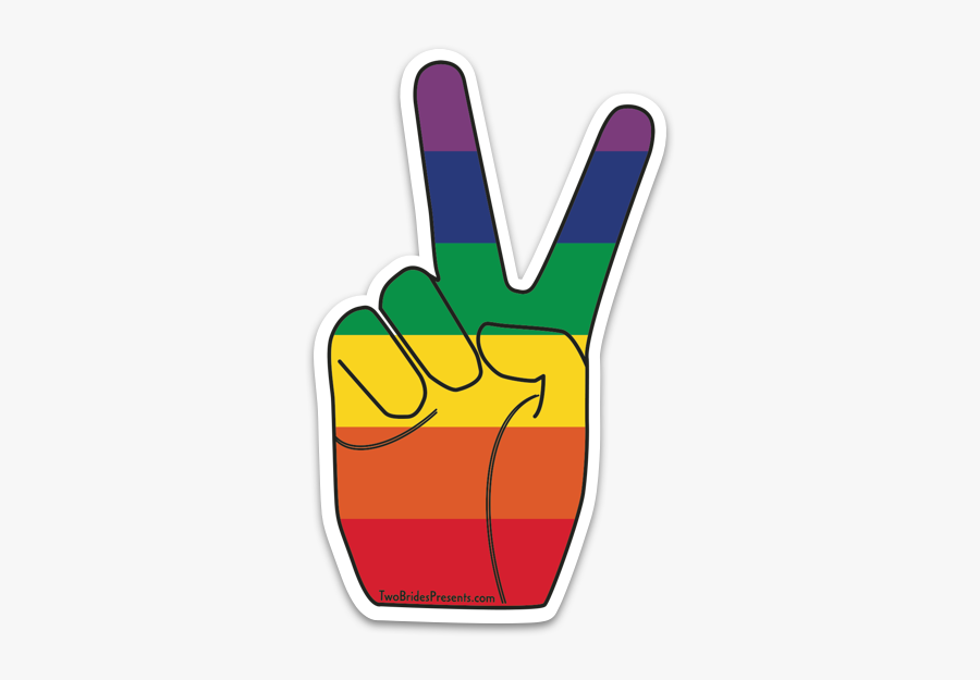 Rainbow Pride Peace Sign Sticker"
 Class="lazyload - Rainbow Pride Peace Sign, Transparent Clipart