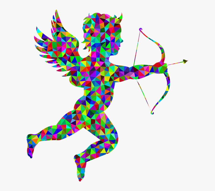 Silhouette Cupid Clipart, Transparent Clipart