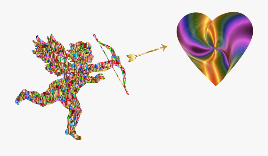 Black And White Valentine's Cherub, Transparent Clipart