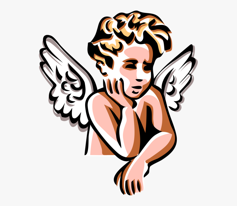 Vector Illustration Of Angelic Spiritual Cherub Angel - Angel, Transparent Clipart