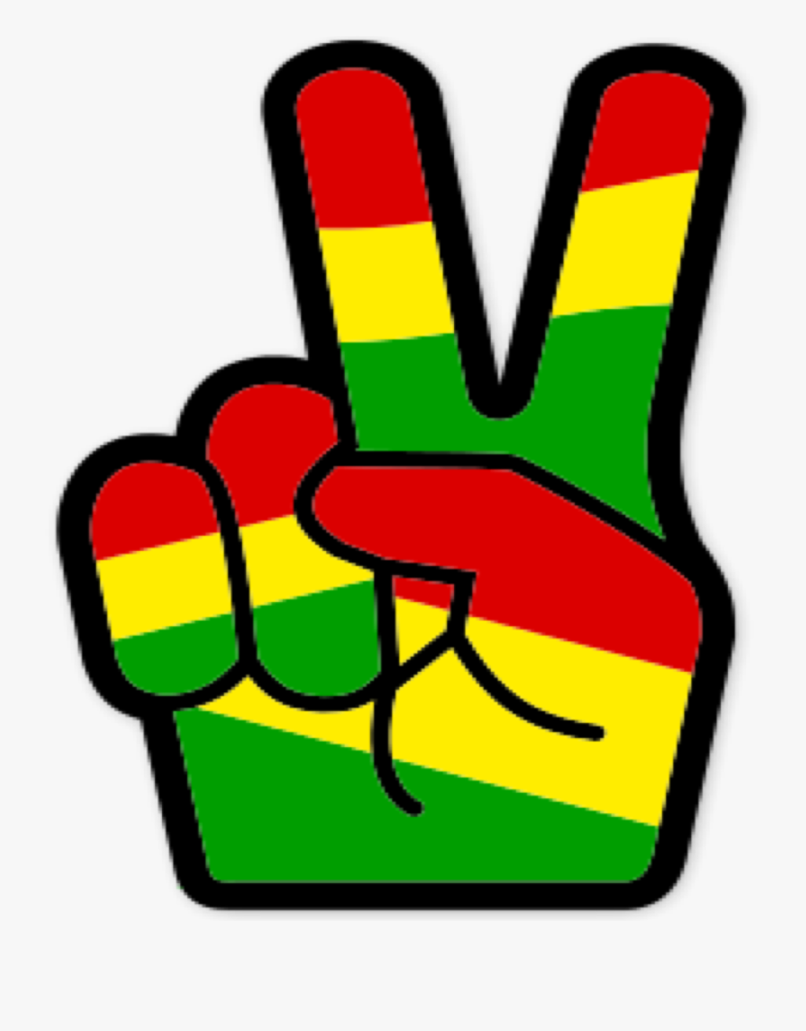 #peace #peacesign #hand #sign #reggae #rasta #freetoedit - Hand Peace Sign Rasta, Transparent Clipart