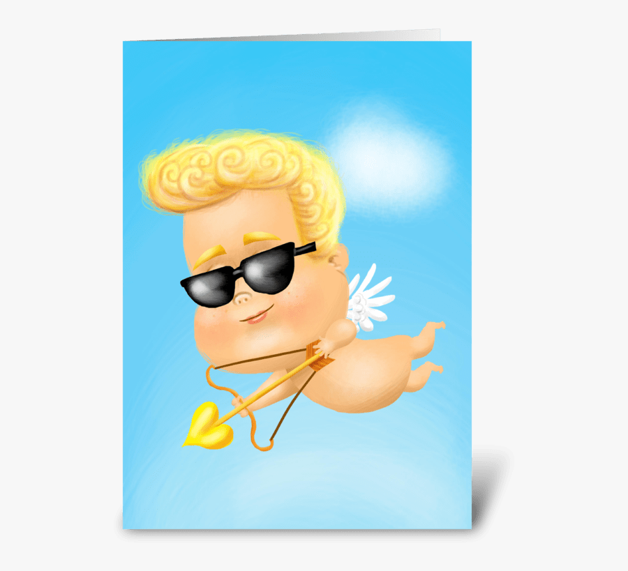 Cool Cherub Greeting Card - Cartoon, Transparent Clipart