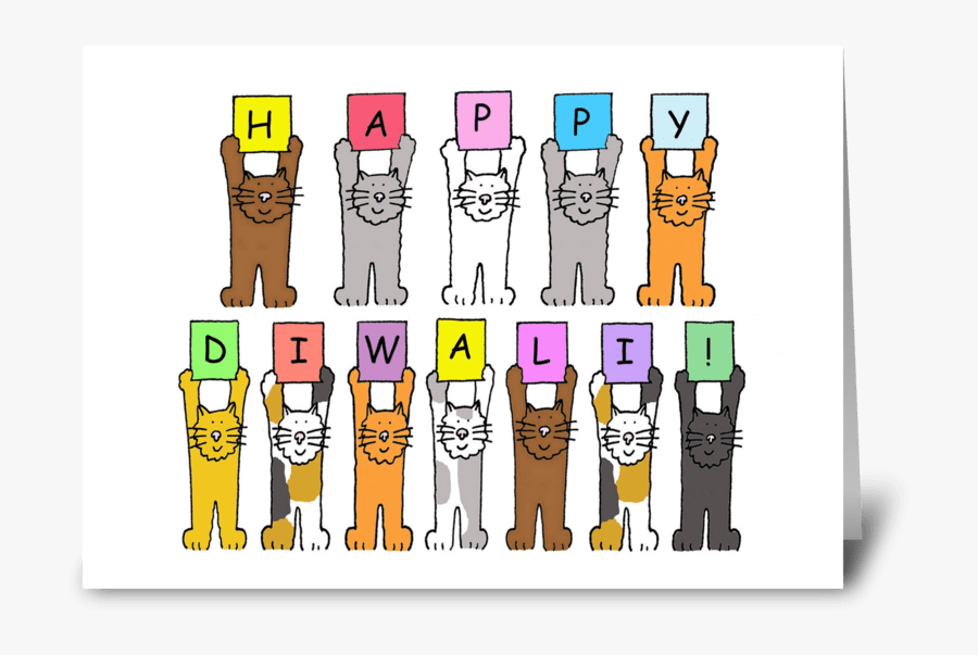 Happy Diwali Cats Greeting Card - Happy Bar Mitzvah Cat, Transparent Clipart