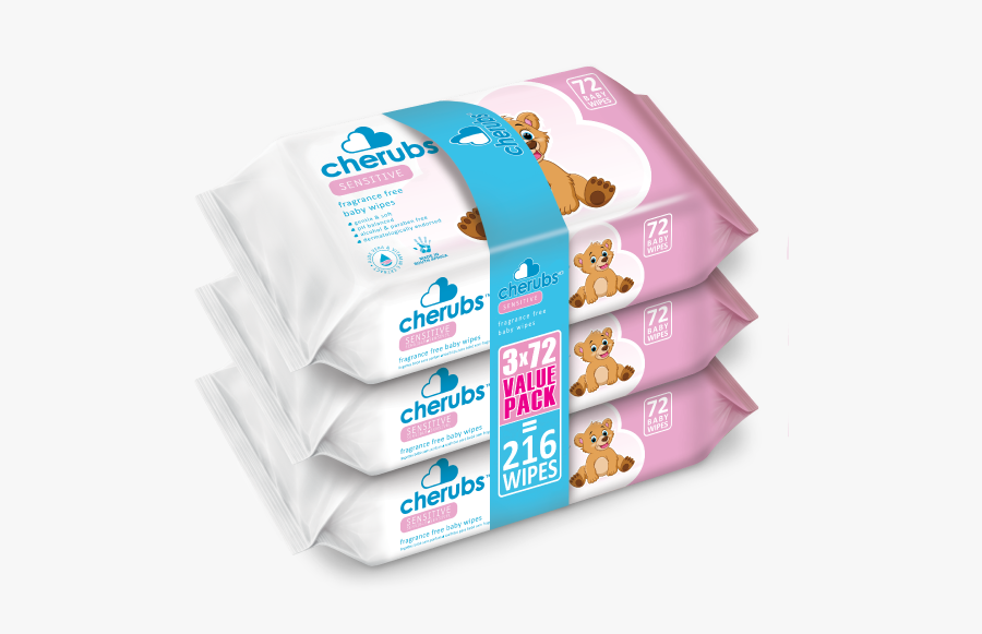 Cherubs Sensitive Baby Wipes - Brochure, Transparent Clipart