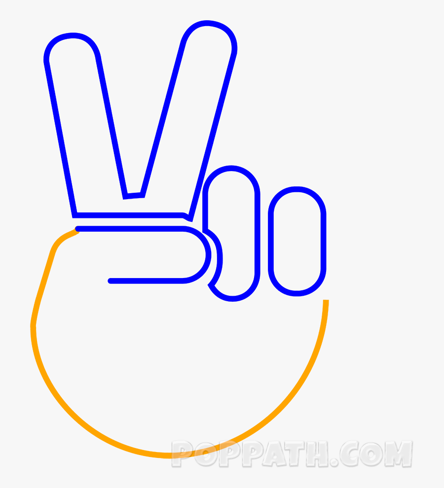 Drawn Peace Sign Victory - Emojis De Amor Y Paz Para Colorear, Transparent Clipart