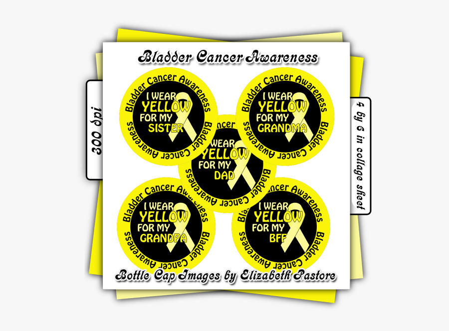 Bladder Cancer Awareness Bottle Cap Clip Art Images - Circle, Transparent Clipart