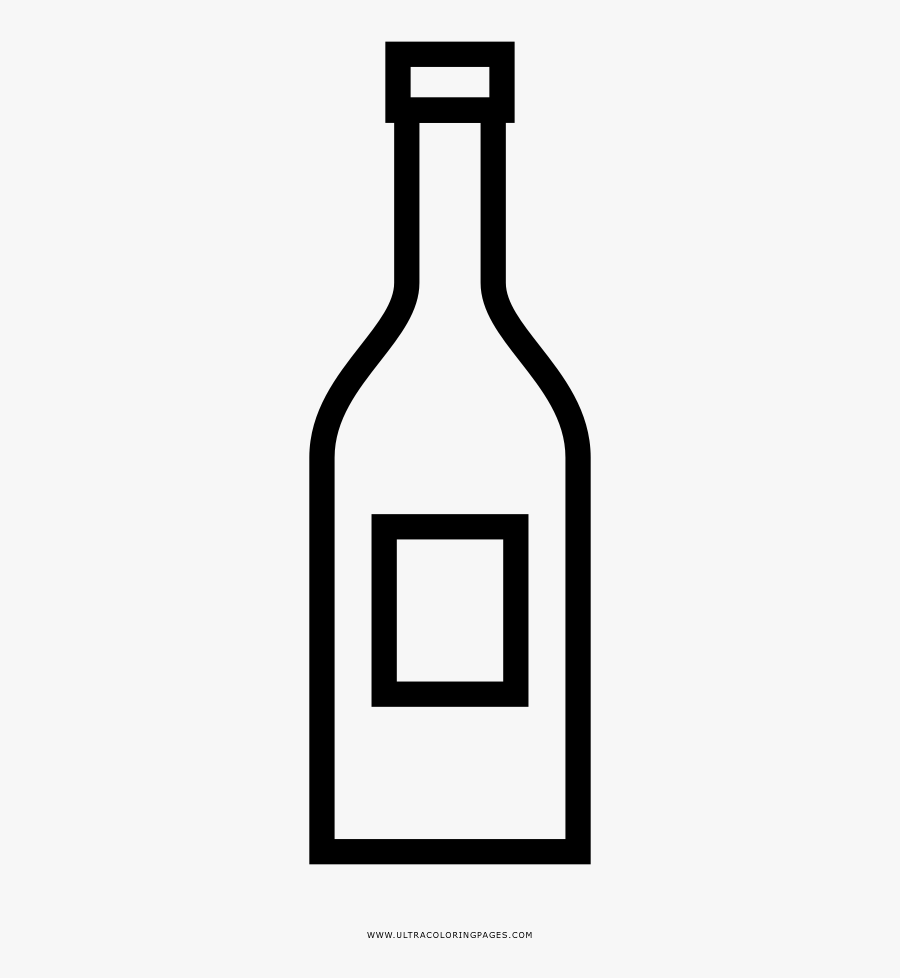 Wine Bottle Coloring Page - Glass Bottle, Transparent Clipart