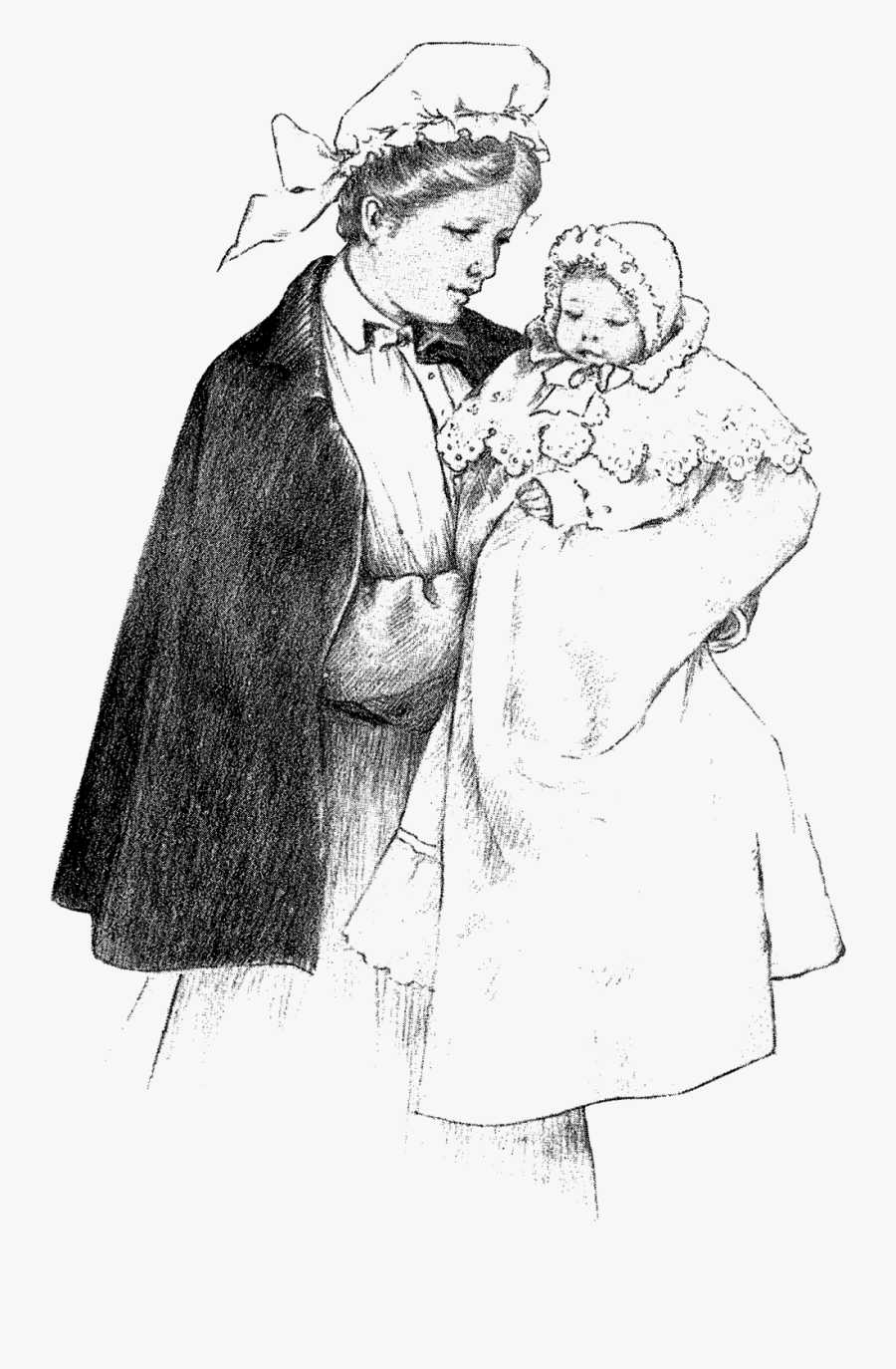 Stock Baby Newborn Nurse Illustration - Sketch, Transparent Clipart