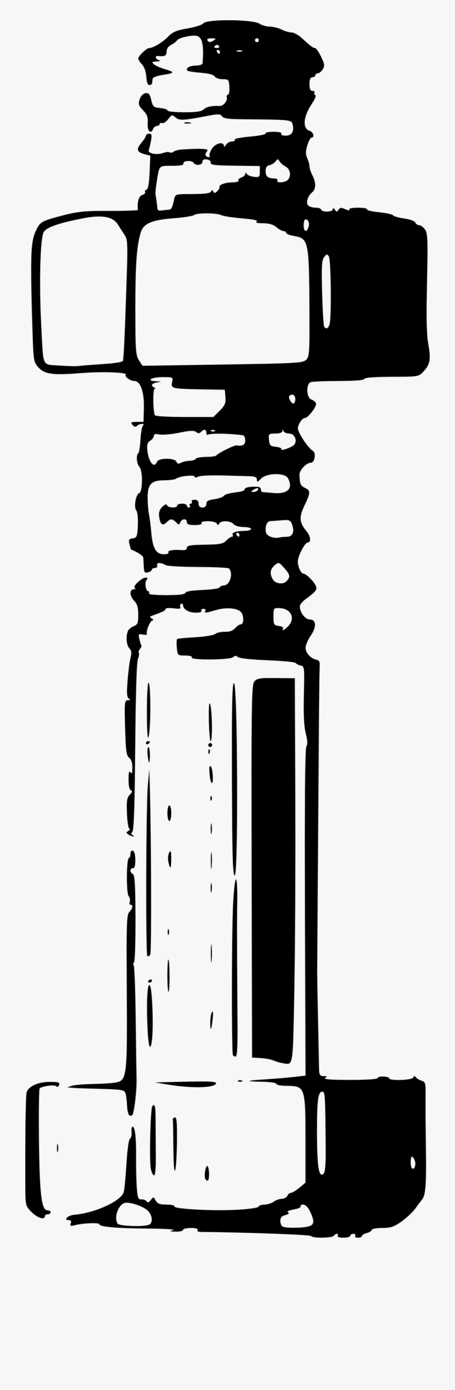 Bolts And Nuts Black And White Silhouette, Transparent Clipart