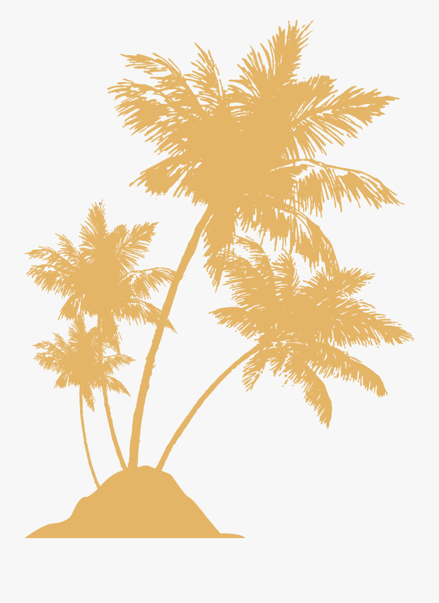 Beach Palm Tree Silhouette, Transparent Clipart