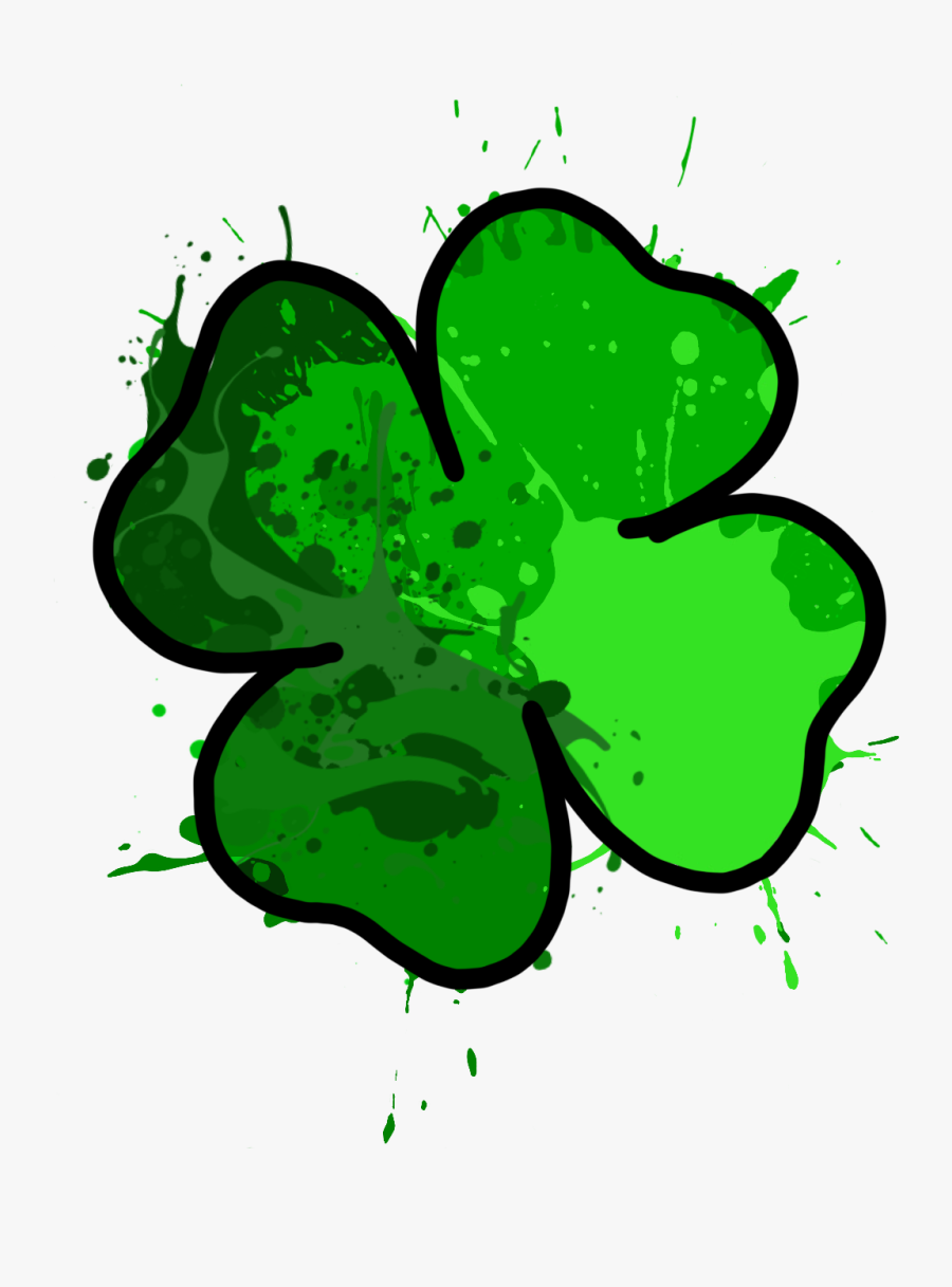 #lucky #paint #splatter #clover #fourleafclover #4leafclover - Desenho De Florsimples, Transparent Clipart