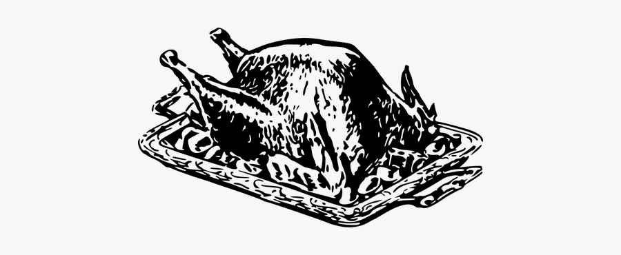 Roast Turkey - Roasting Drawing, Transparent Clipart