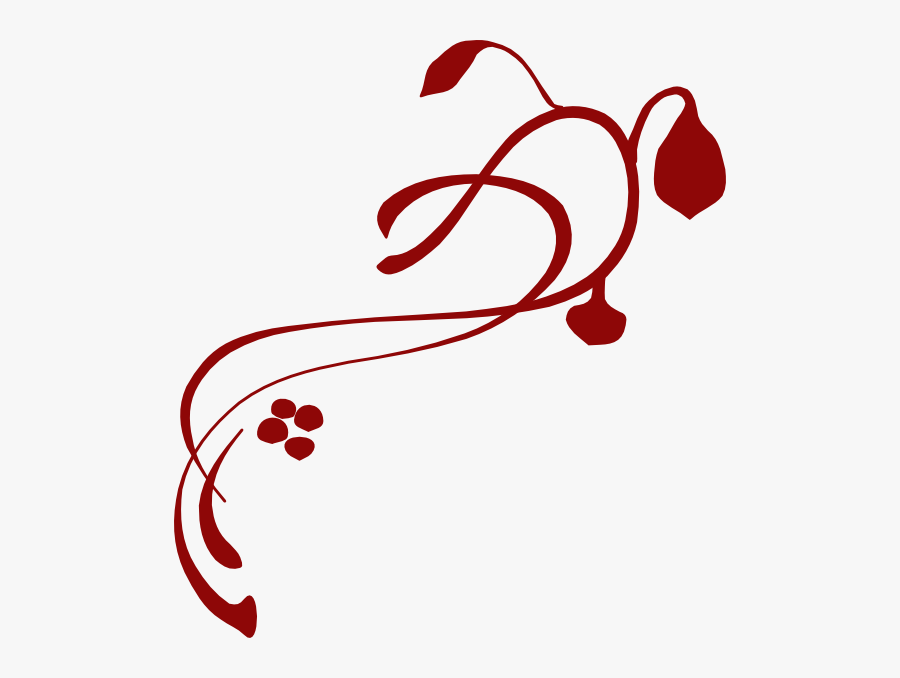 Burgundy Swirl Clip Art - Vines Clip Art, Transparent Clipart