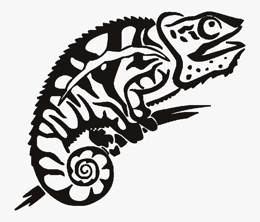 Silhouette At Getdrawings Com - Chameleon Tribal Tattoo, Transparent Clipart