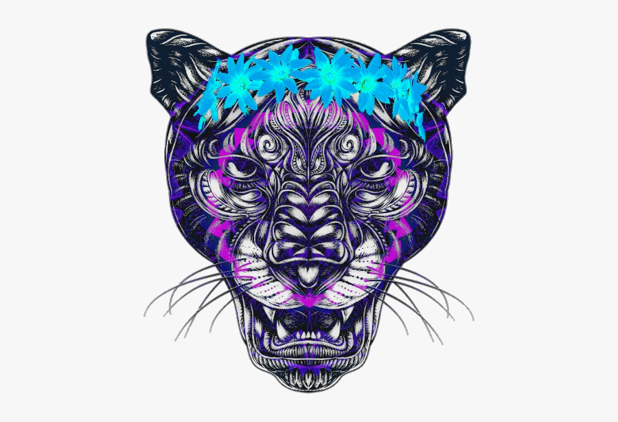 #pantera #panther #colors #tatto #desing #colors #mandala - Pantera Mandala A Color, Transparent Clipart