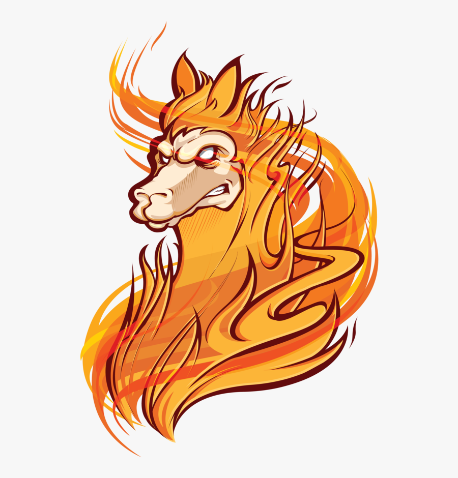 Flaming Llama, Transparent Clipart
