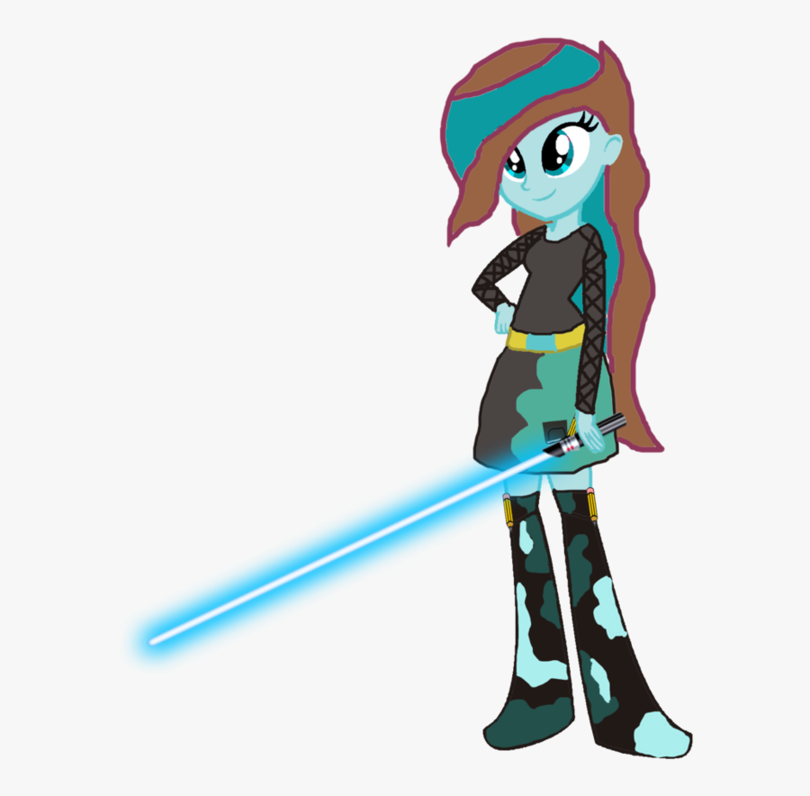 Gamer Sketch Eg With Her Lightsaber By Motownwarrior01 - Mlp Eg Star Wars Base, Transparent Clipart