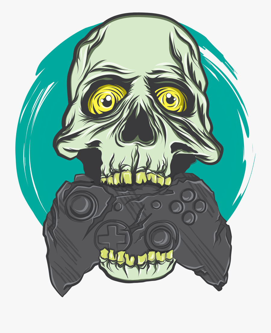 Clip Art Gamer Skull - Геймер Арт, Transparent Clipart