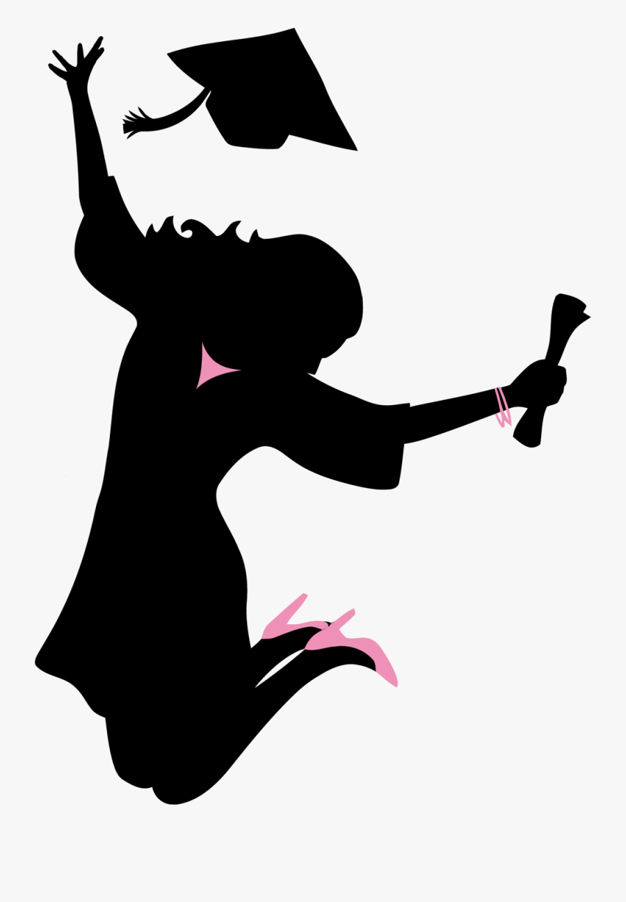 Download Graduation Ceremony Clip Art Silhouette Image Vector - Graduation Girl Silhouette Jumping , Free ...