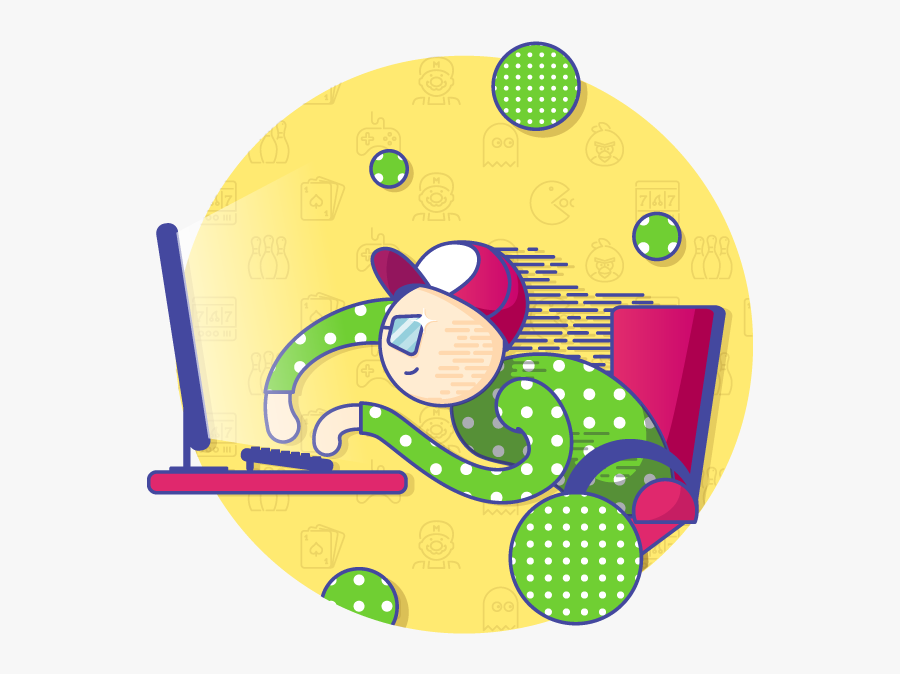 Game Developer Yellow Gamer Glasaes Computer Pattern - Circle, Transparent Clipart