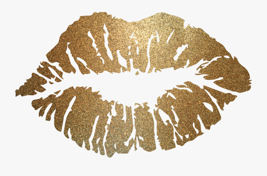 Gold Lips Png, Transparent Clipart