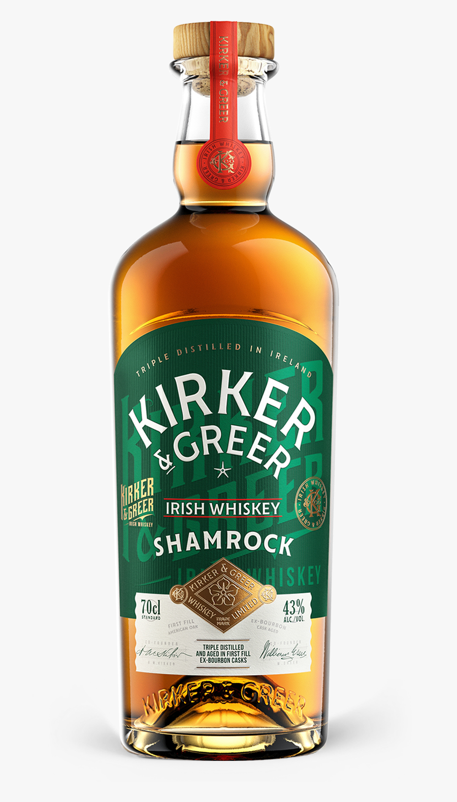 Kirker And Greer Irish Whiskey - Beer Bottle, Transparent Clipart