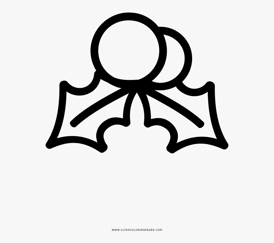 Holly Coloring Page - Circle, Transparent Clipart