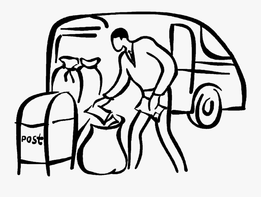 Vector Illustration Of Postal Service Worker Delivers, Transparent Clipart
