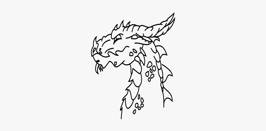 Dragons Head - Dragon Black And White Stencil, Transparent Clipart