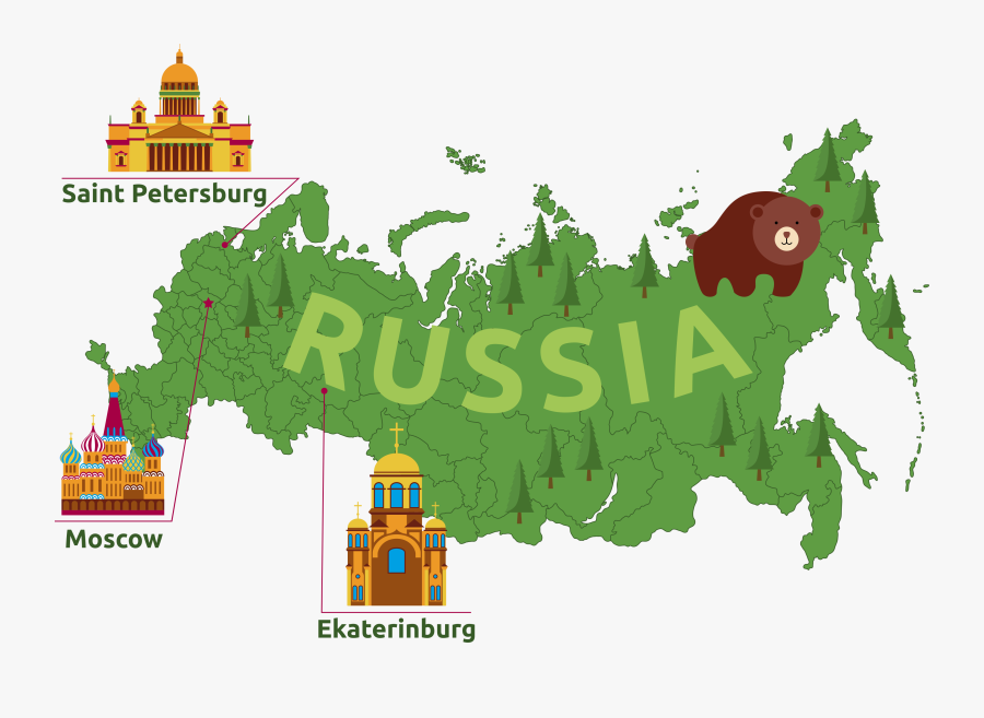 Russia Map Visualization, Transparent Clipart