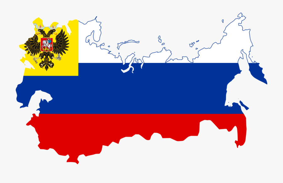 Russia Flag Country Shape, Transparent Clipart
