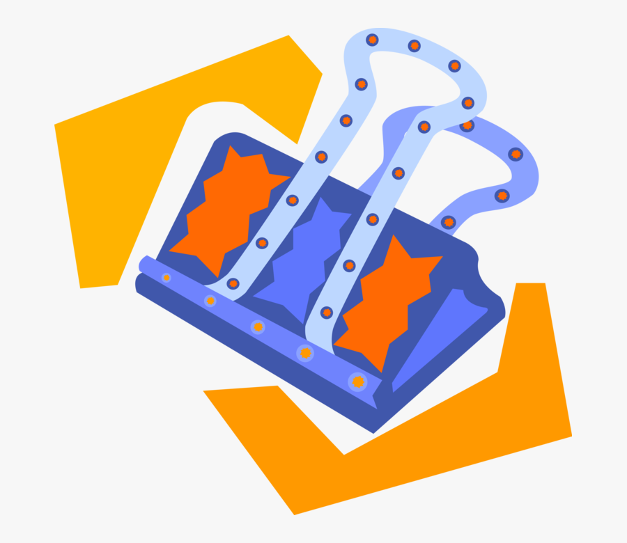 Vector Illustration Of Strong Metal Bulldog Binder, Transparent Clipart