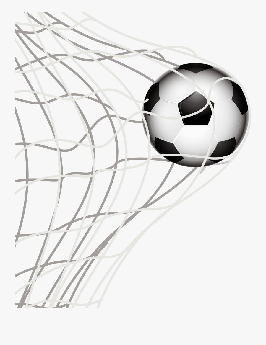 Free Football Vector Art - Transparent Soccer Ball In Net, Transparent Clipart