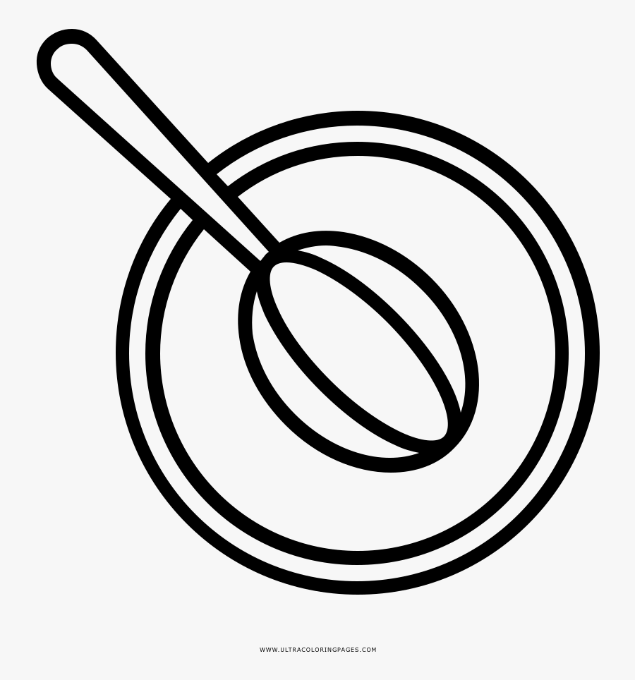 Mixing Bowl Coloring Page - Line Art, Transparent Clipart