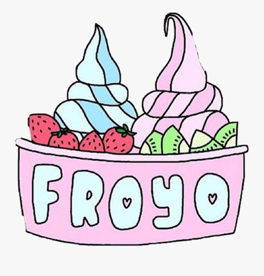 #froyo #yogurt #food #yummy #icecream #tumblr #pastel - Overlay Food, Transparent Clipart