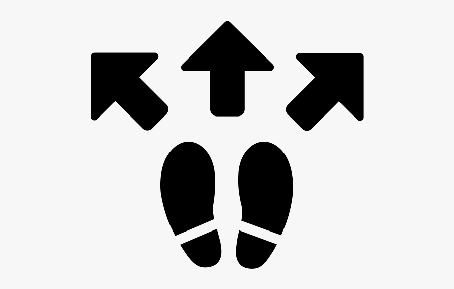 Icon Of Footprints With Three Arrows At The Top, Pointing - Possibility Icon, Transparent Clipart