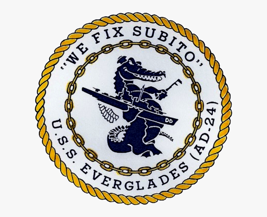 Uss Everglades Insignia, Circa In The 1960s - Training Center Manvila Acsti Calendar 2019, Transparent Clipart