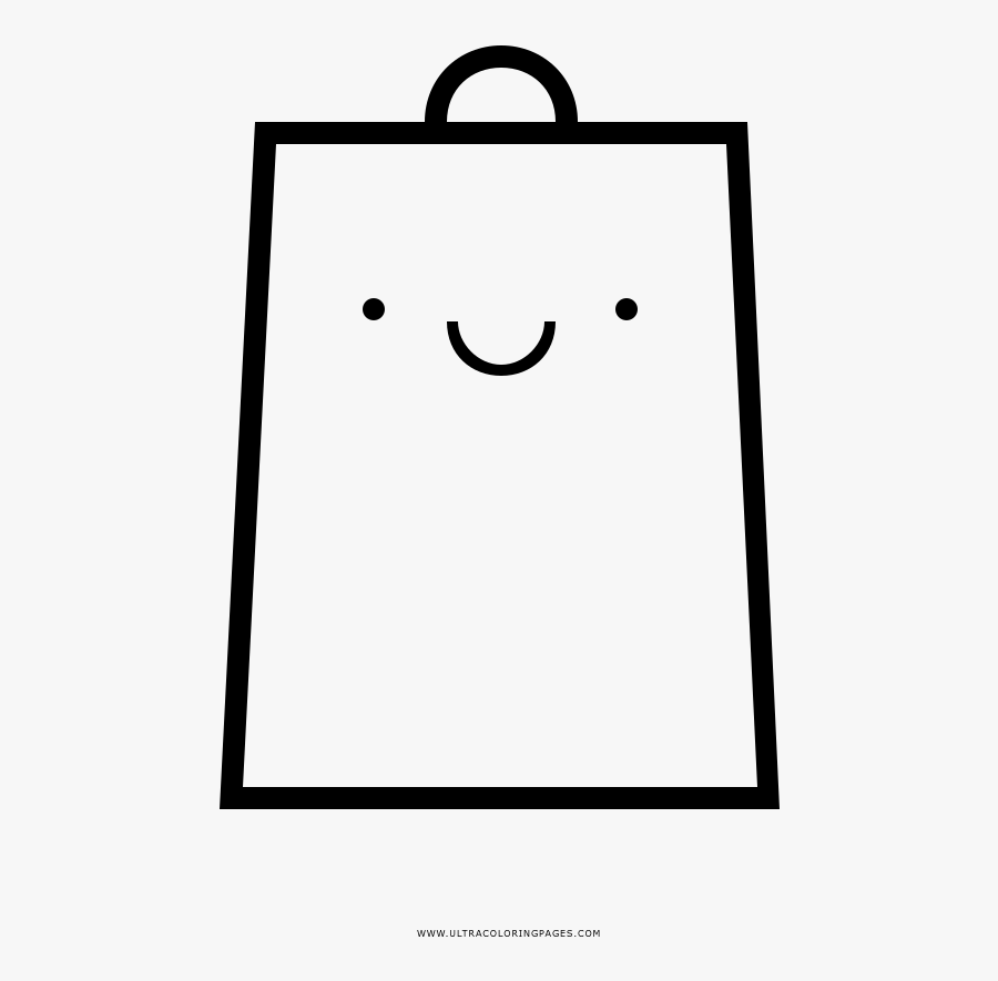 Shopping Bag Coloring Page, Transparent Clipart